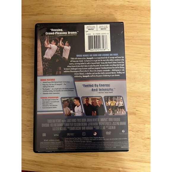 Annapolis 2006 DVD Widescreen War Drama James Franco Tyrese Gibson Pre-Owned - Picture 2 of 4